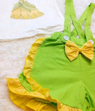 Conjunto corto con tirantes con temática de Tiana *Liquidación