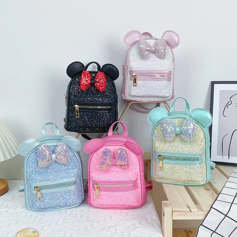 girls mini glitter backpack Mouse Ears Mini Glitter Backpack – Waverly Scarlet