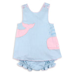Girls Applique Crossback Set - Whale Watch