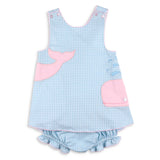 Girls Applique Crossback Set - Whale Watch