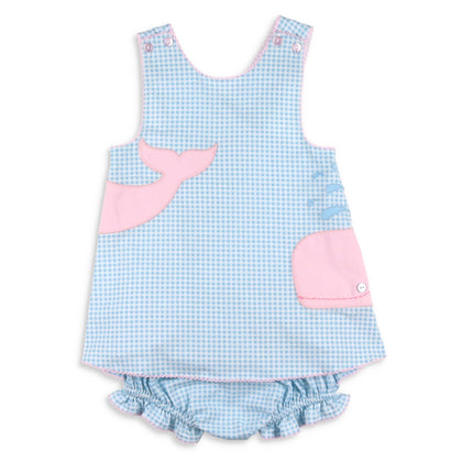 Girls Applique Crossback Set - Whale Watch
