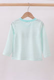 Blue bear embroidery top