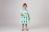 Mint clover sequin ruffle tiered dress