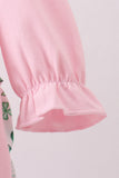 Pink clover glitter ruffle bubble