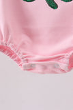 Pink clover glitter ruffle bubble
