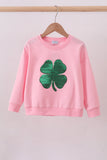 Pink clover glitter mom&me top