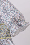 Floral bunny smocked dress