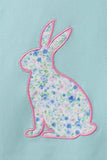 Green bunny applique shorts set