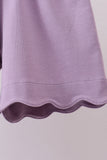 Purple bunny applique ruffle shorts set