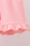 Pink character embroidery gingham bubble