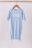 Blue brother embroidery gown