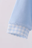 Blue brother embroidery gown