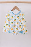 Blue bow lemon rashguard