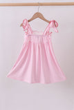 Pink watermelon embroidery ruffle dress