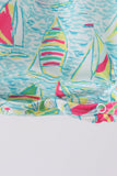Blue sailboat print ruffle bubble