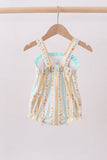 Floral bunny embroidery ruffle bubble