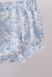 Navy bunny embroidery floral peter pan collar bloomer set