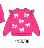 Magenta bow sequin mom&me sweatshirt