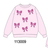 Pink bow sequin mom&me sweatshirt