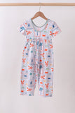 Coconut trees lobsters print bamboo jumpsuit