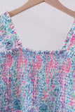 Blue marine smocked ruffle tiered mom&me dress