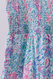Blue marine smocked ruffle tiered mom&me dress
