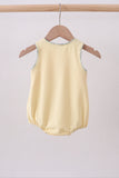 Yellow plaid bunny applique bubble