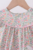 Floral bunny applique ruffle bubble