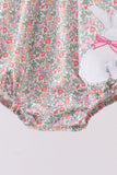 Floral bunny applique ruffle bubble