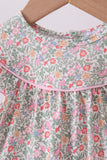 Floral bunny applique ruffle bloomer set