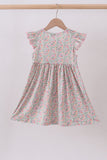 Floral bunny applique ruffle dress