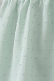 Green swiss dot cross sheep ruffle shorts set
