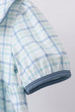 Blue plaid duck smocked dress