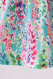 Blue bright floral ruffle bloomer set