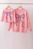 Peach hand-sewn bow mom&me sweatshirt