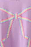 Purple hand-sewn bow mom&me sweatshirt
