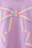 Purple hand-sewn bow mom&me sweatshirt
