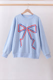 Blue hand-sewn bow mom&me sweatshirt