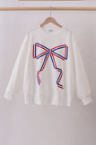 Cream hand-sewn bow mom&me sweatshirt