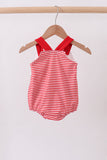 Red stripe star applique bubble