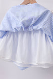 Blue flag smocked ruffle dress