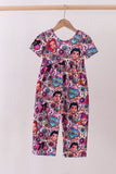 Purple character bamboo jumpsuit