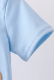 Blue puppy applique top