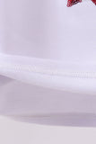 White bow sequin mom&me top