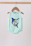 Mint Swordfish Applique Bubble