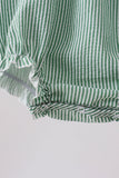 Green Watermelon Stripe Smocked Embroidered Seersucker Bubble