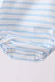 Blue Sports Ball Stripe Applique Bubble