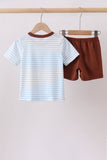 Blue Sports Ball Stripe Applique Set