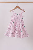 Pink golf print tiered dress