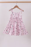 Pink golf print tiered dress
